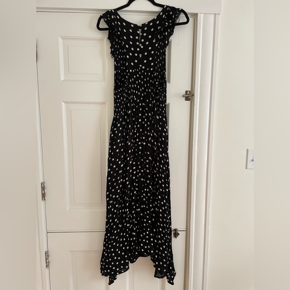 Free People Black and White Smocked Casual Dress